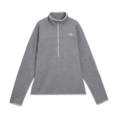 TNF Unisex Grey Logo Printed Pullover Jacket with Stand Collar NF0A84H8DYY