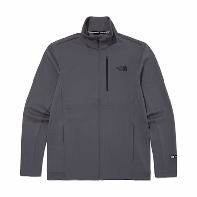 TNF Unisex Grey Solid Logo Embroidered Zip-Up Jacket NJ5JM50B