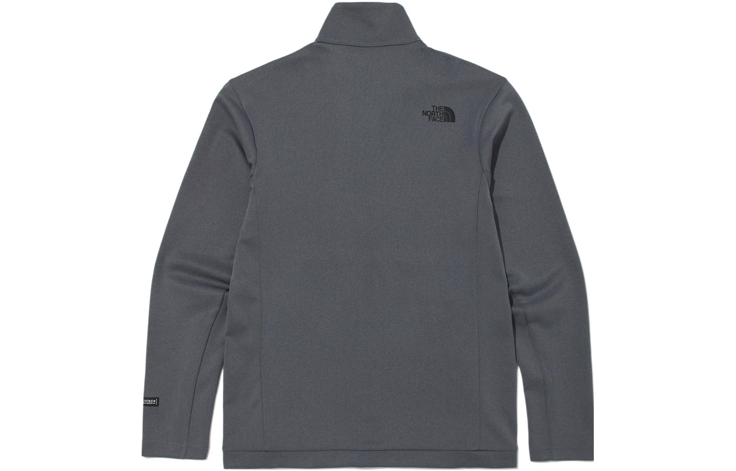 TNF Unisex Grey Solid Logo Embroidered Zip-Up Jacket NJ5JM50B 圖 3