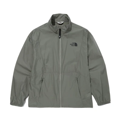 TNF Unisex Grey Waterproof Stand Collar Jacket with Logo Print NJ3LN01K