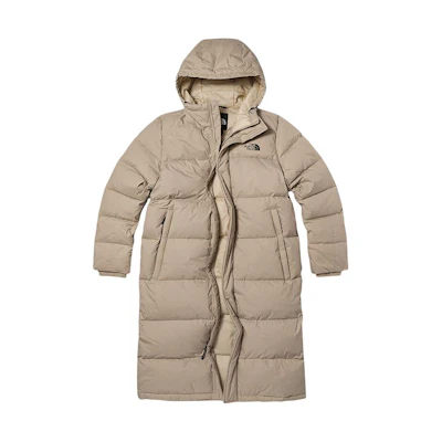 TNF Unisex Khaki Hooded Goose Down Parka with Logo NF0A81P7-CEL