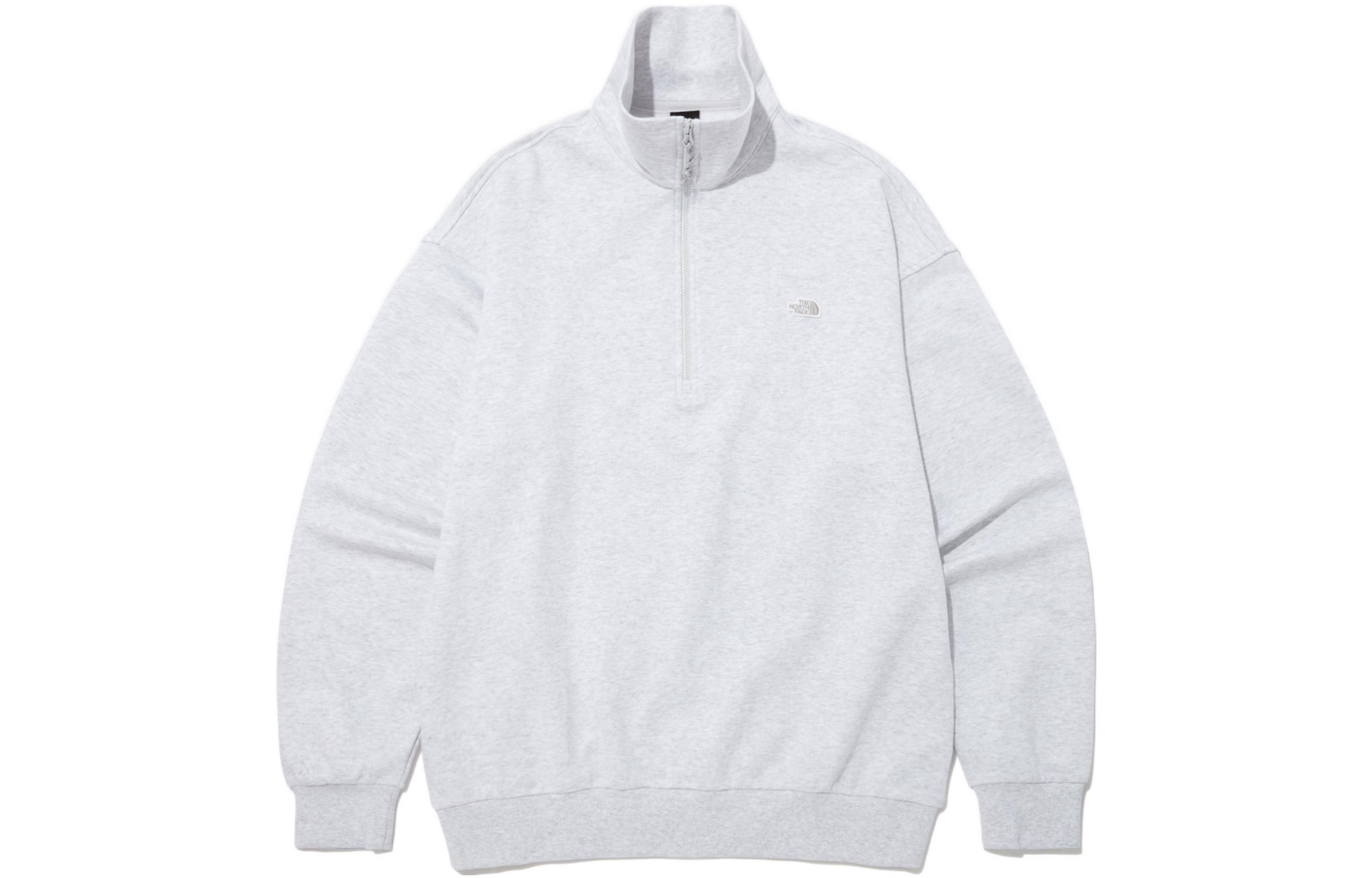 TNF Unisex Logo Embroidered High-Neck Sweatshirt Gray NM5MP03A