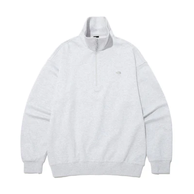 TNF Unisex Logo Embroidered High-Neck Sweatshirt Gray NM5MP03A