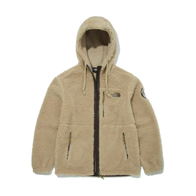 TNF Unisex Logo Fleece Hoodie Jacket Khaki NJ4FM57C