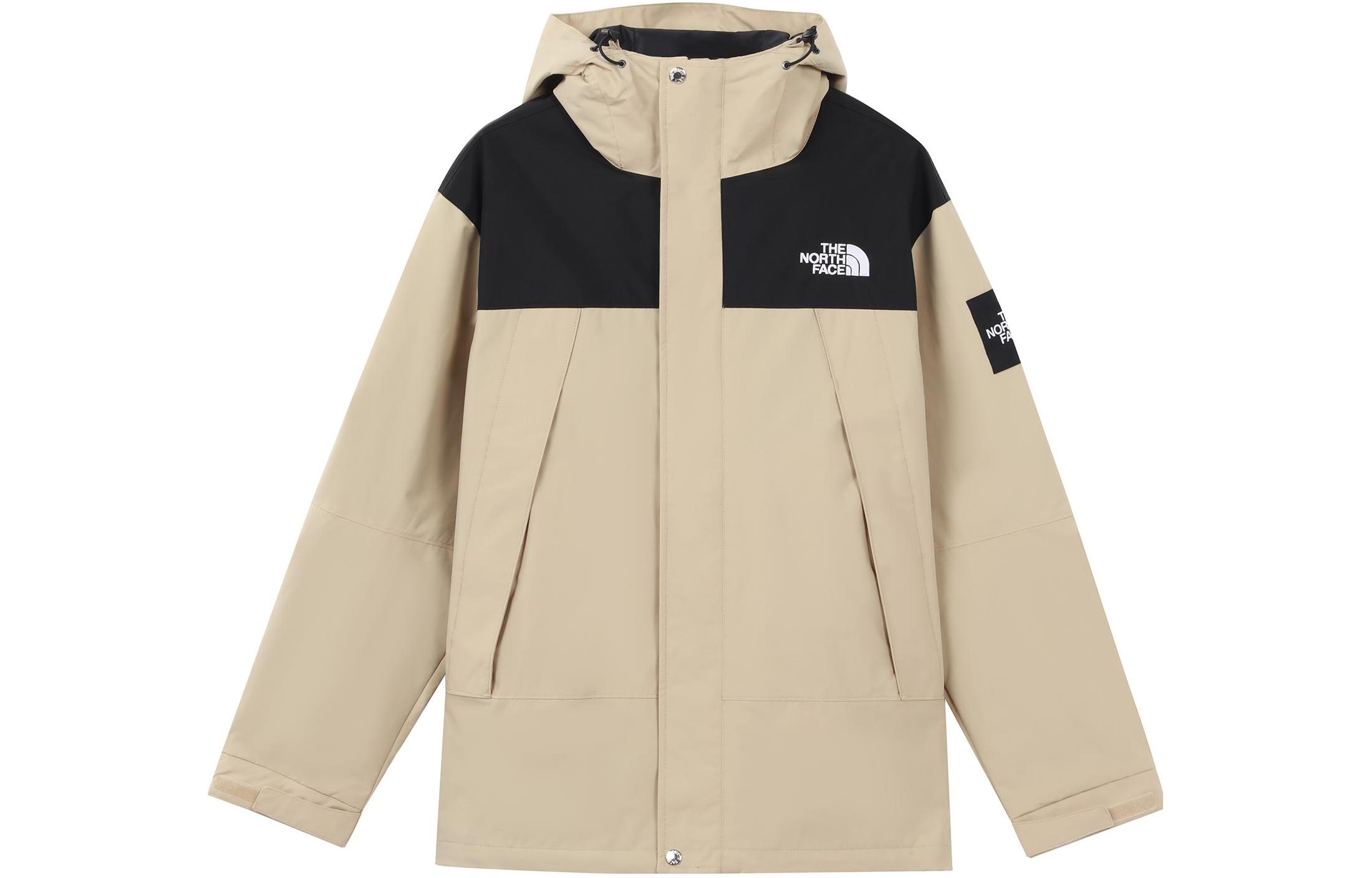 The North Face Unisex Logo Patchwork Hoodie Jacket Cream NI3BN55K