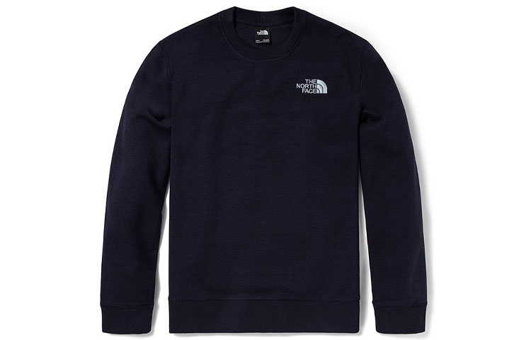 TNF Unisex Logo Print Crewneck Pullover Sweatshirt Navy Blue NF0A7QTI-RG1