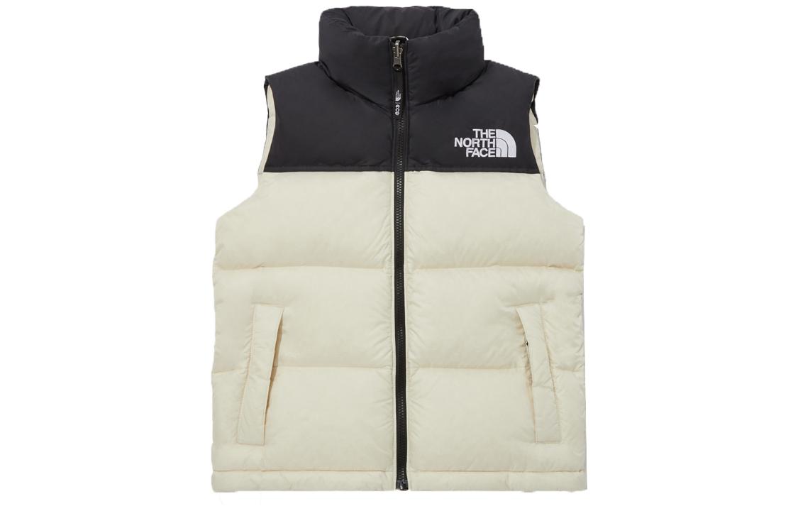 TNF Unisex Logo Print Down Vest Cream White NV1DP80B