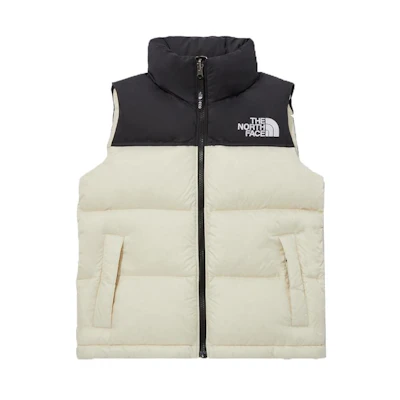 TNF Unisex Logo Print Down Vest Cream White NV1DP80B