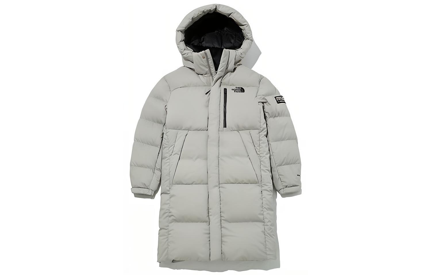 TNF Unisex Mid-Length Hooded Down Jacket - Solid Color Warm Coat NC1DL50K