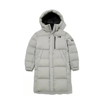 TNF Unisex Mid-Length Hooded Down Jacket - Solid Color Warm Coat NC1DL50K