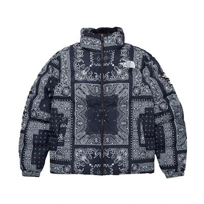 TNF Unisex Paisley Puffer Jacket Blue Black NJ3NM70D