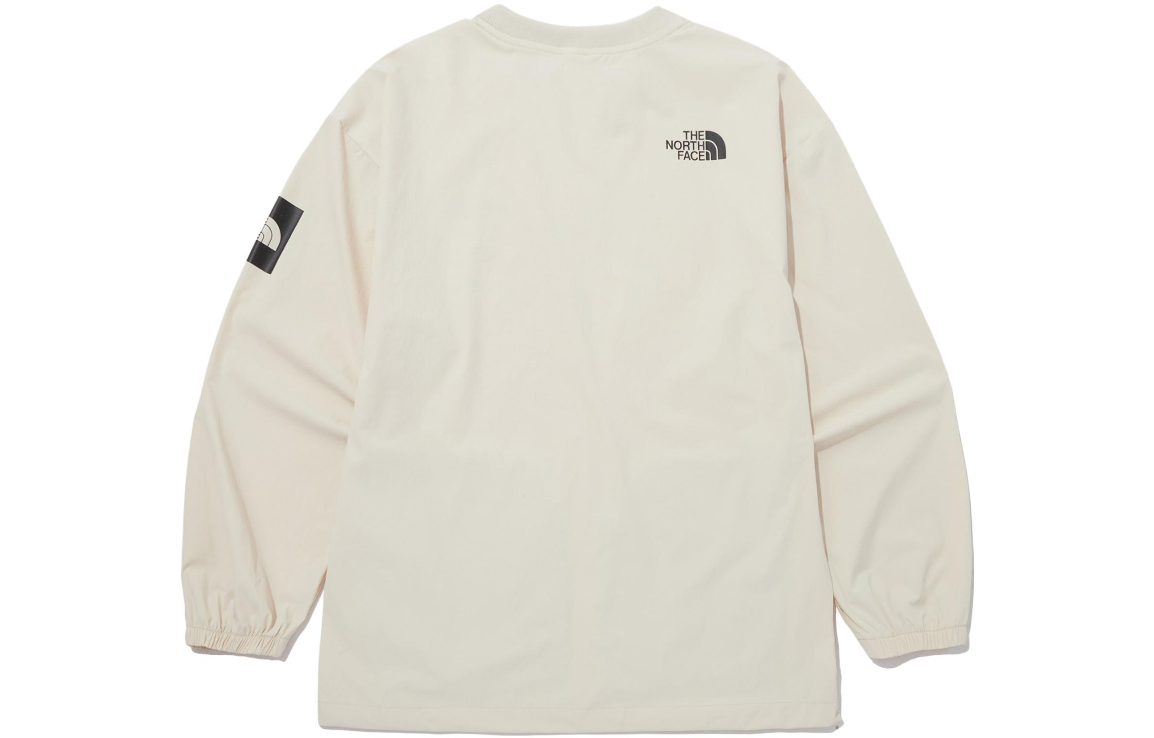 Lookbook 北面男女同款宽松版印花标志圆领卫衣 米白色 NM5MP05K