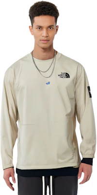 北面男女同款宽松版印花标志圆领卫衣 米白色 NM5MP05K 1