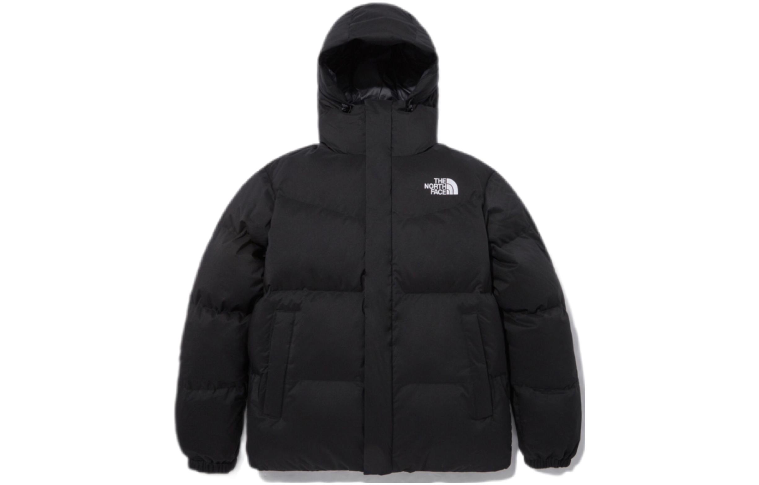 TNF Unisex Solid Black Down Puffer Hoodie Jacket NJ1DP52J