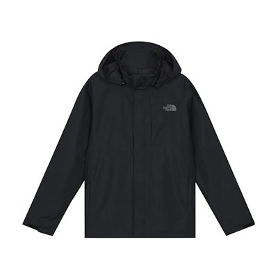 TNF Unisex Solid Logo Embroidered Black Hoodie Jacket NI2HP55A