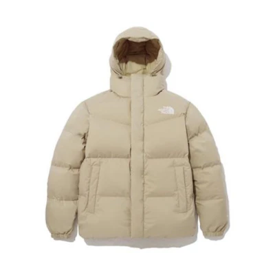 TNF Unisex Wheat Down Jacket with Logo Print and Full-Zip Hoodie NJ1DP52K