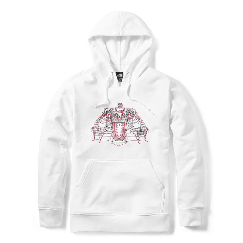 TNF Unisex White Hoodie - Outdoor Casual Long Sleeve Pullover NF0A4UC6-FN4