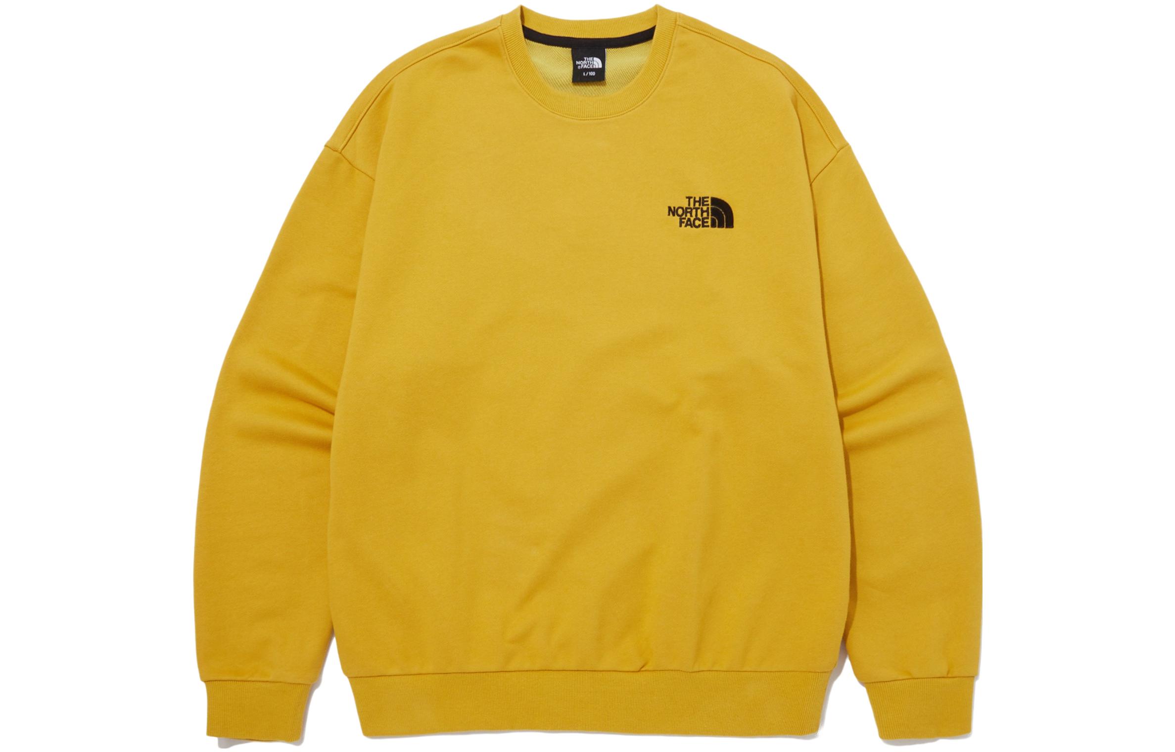 TNF Unisex Yellow Logo Print Crewneck Pullover Sweatshirt NM5MP53C