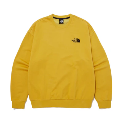 TNF Unisex Yellow Logo Print Crewneck Pullover Sweatshirt NM5MP53C
