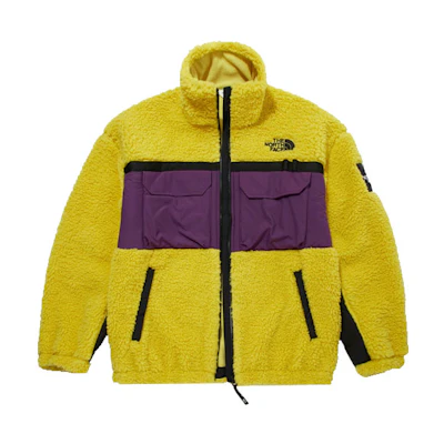 TNF Unisex Yellow Retro Fleece Jacket with Multiple Pockets NJ4FM52L