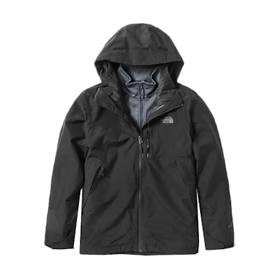 TNF Urban Exploration 3-in-1 Black Hooded Jacket - Waterproof & Warm NF0A49B7-KX7