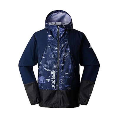 TNF Urban Exploration Blue Printed Waterproof Windbreaker Jacket Men NF0A7ZXU-OVR