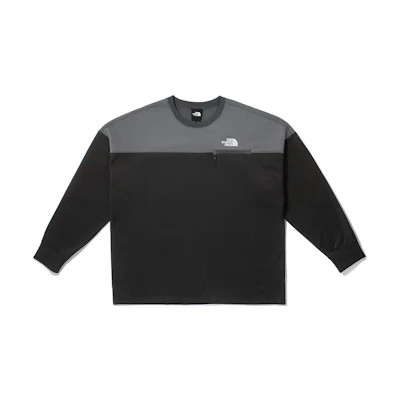 TNF Urban Exploration Colorblock Logo Crewneck Sweatshirt Black Mens NF0A7WAD-JK3