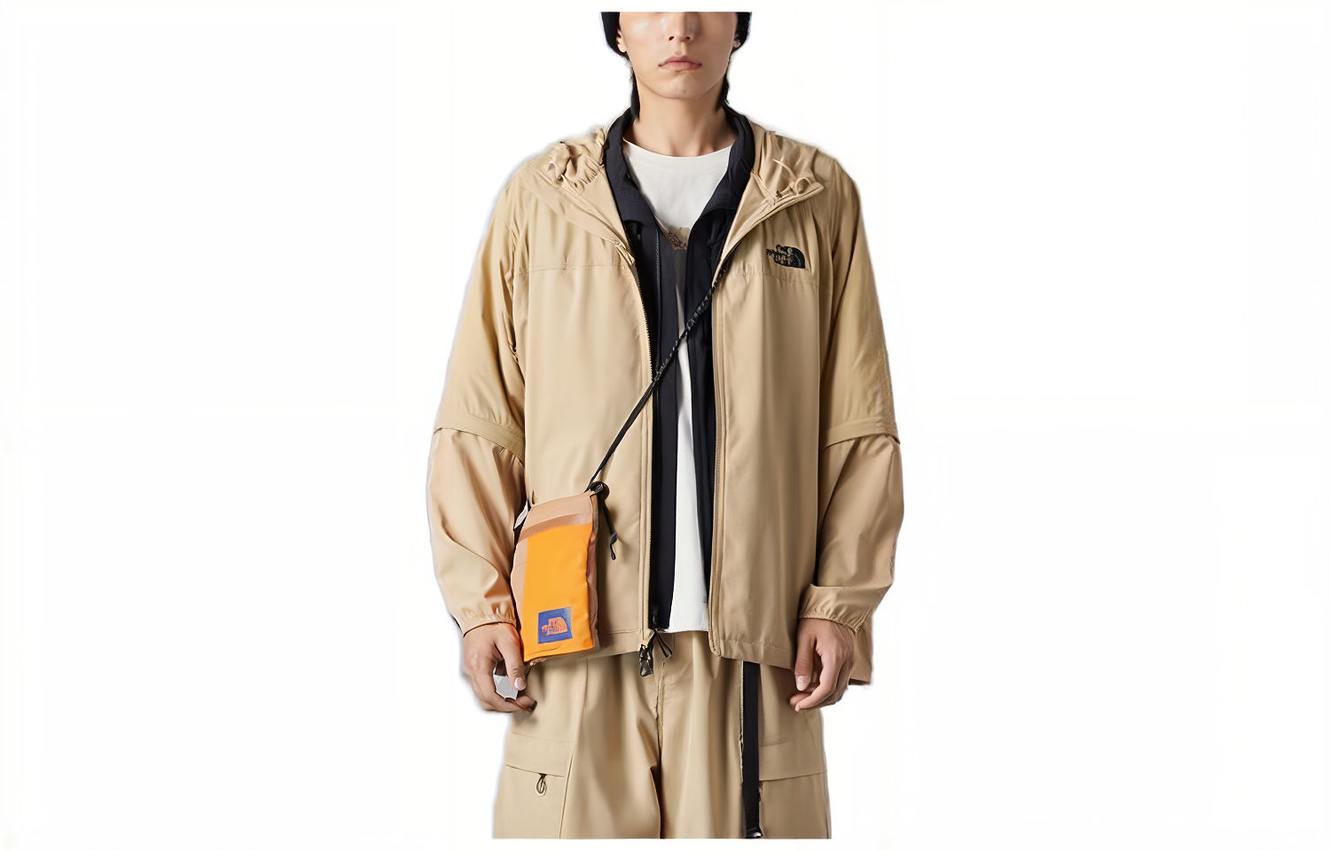 TNF Urban Exploration Detachable Sleeve Windbreaker Jacket Khaki Mens NF0A83P2-LK5 圖 2