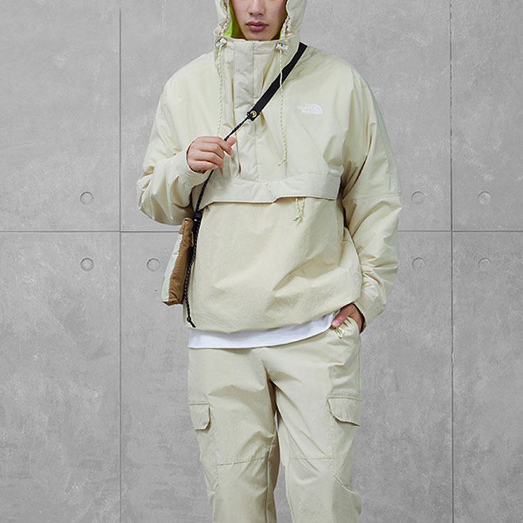 TNF Urban Exploration Embroidered Logo Windbreaker Jacket Khaki Men NF0A7ZYR-3X4 圖 3