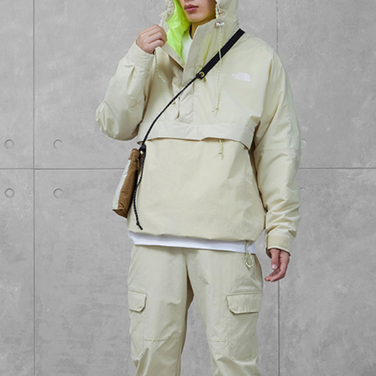 TNF Urban Exploration Embroidered Logo Windbreaker Jacket Khaki Men NF0A7ZYR-3X4 圖 5