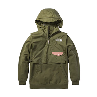 TNF Urban Exploration Green Half-Zip Hoodie with Removable Vest Men NF0A7QPT-7D6