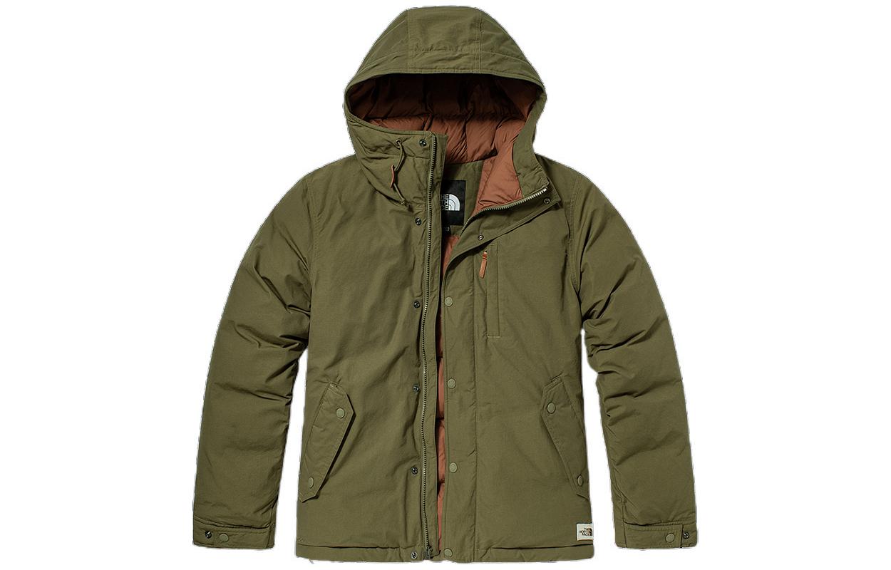 TNF Urban Exploration Green Hooded Down Jacket NF0A5AZT-7D6