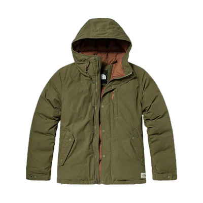 TNF Urban Exploration Green Hooded Down Jacket NF0A5AZT-7D6