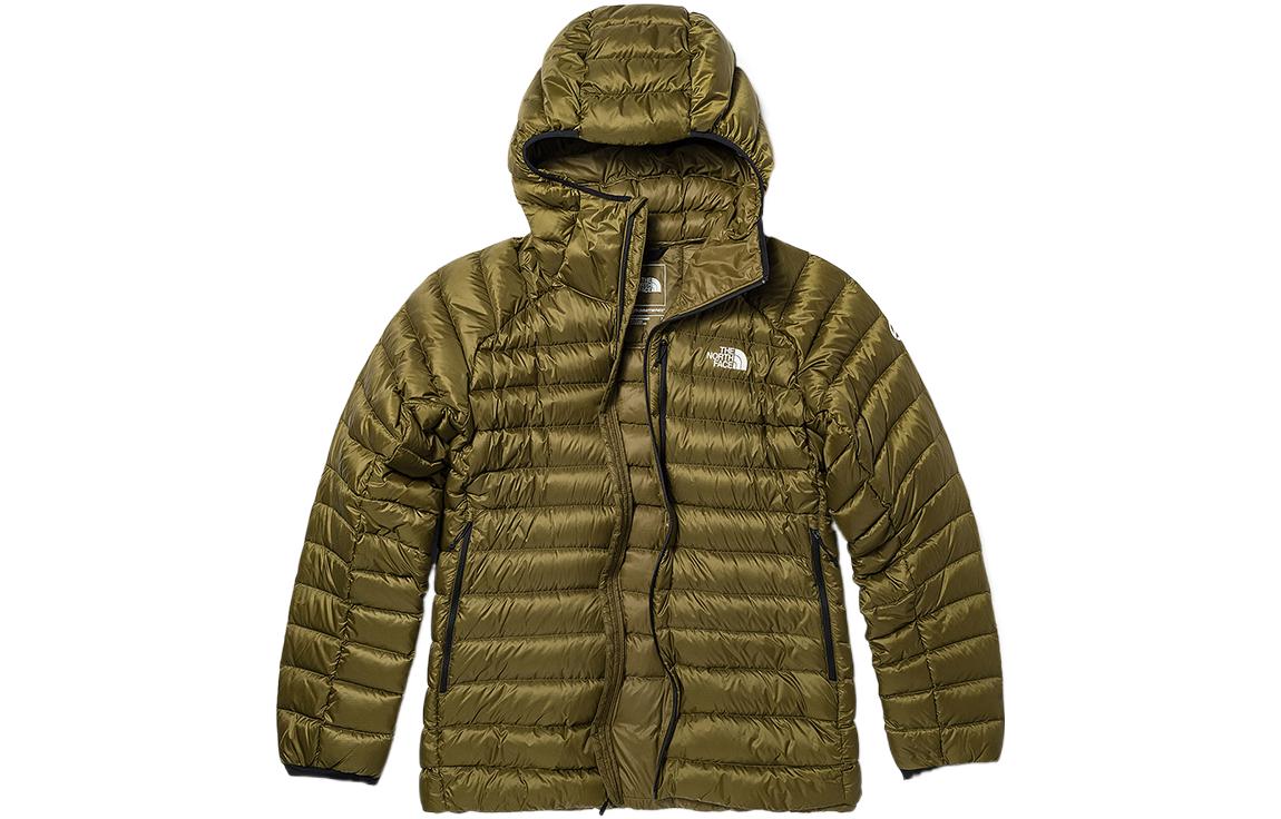 TNF Urban Exploration Green Logo Print Hooded Down Jacket Men NF0A7UT8-37U