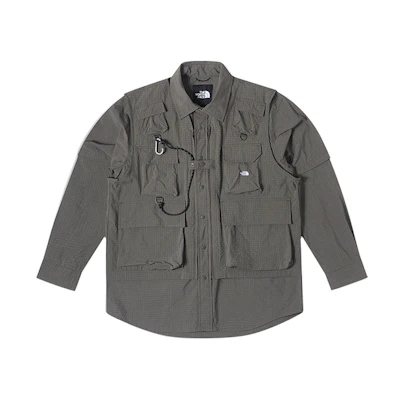 TNF Urban Exploration Green Multi-Pocket 2-in-1 Windproof Shirt NF0A7QQB-21L