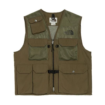 TNF Urban Exploration Green Multi-Pocket Utility Vest NF0A7QAJ-37U