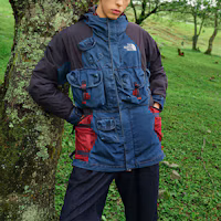 Shop The North Face 都會探險多口袋牛仔夾克 藍色 男款 NF0A7W96-DF7