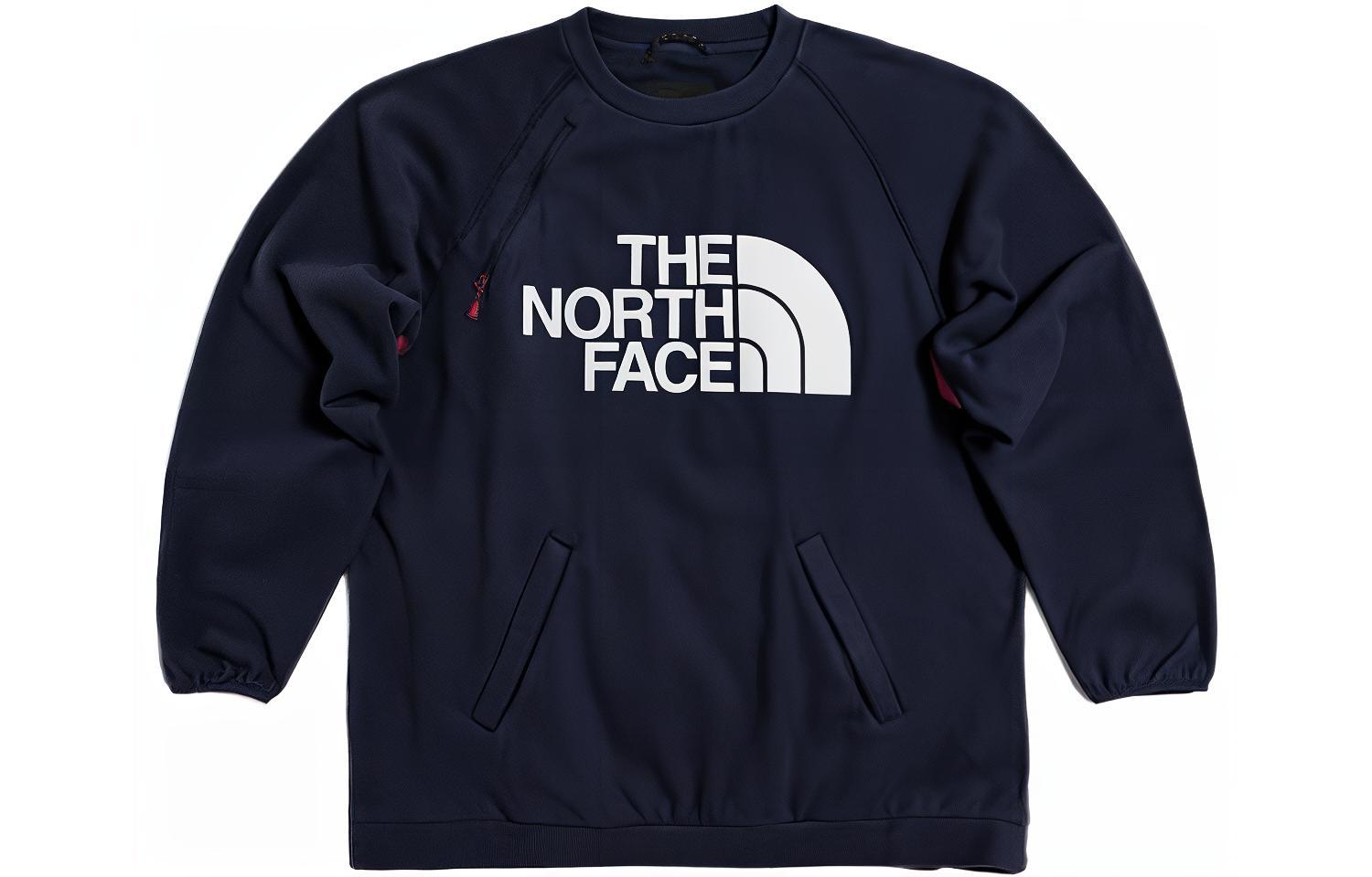 TNF Urban Exploration Navy Crewneck Logo Embroidered Sweatshirt Mens NF0A7WBC-RG1
