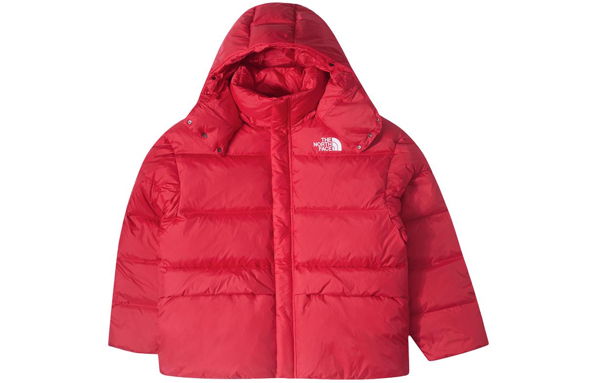 TNF Urban Exploration Red Logo Print Hooded Puffer Unisex Jacket NF0A8ASD-682