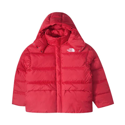 TNF Urban Exploration Red Logo Print Hooded Puffer Unisex Jacket NF0A8ASD-682