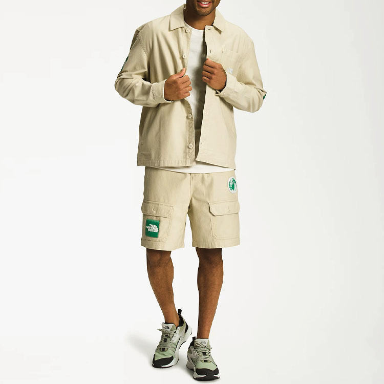 Shop The North Face Urban Exploration SS23 Earth Day Logo Shirt Jacket Khaki  NF0A7ZYN-3X4