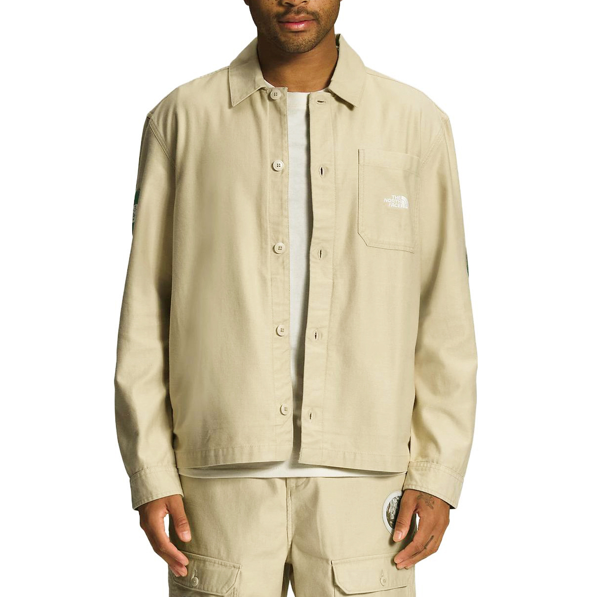 Purchase The North Face Urban Exploration SS23 Earth Day Logo Shirt Jacket Khaki  NF0A7ZYN-3X4