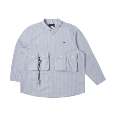 TNF Urban Exploration Striped Logo Multi-Pocket Quick-Dry Shirt Brown NF0A885K-QHO