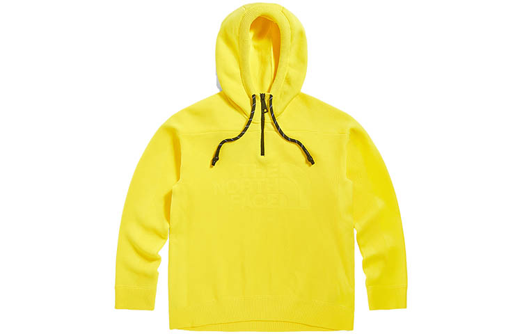 TNF Urban Exploration Yellow Half-Zip Knit Logo Hoodie for Men NF0A4AJZ-DW9