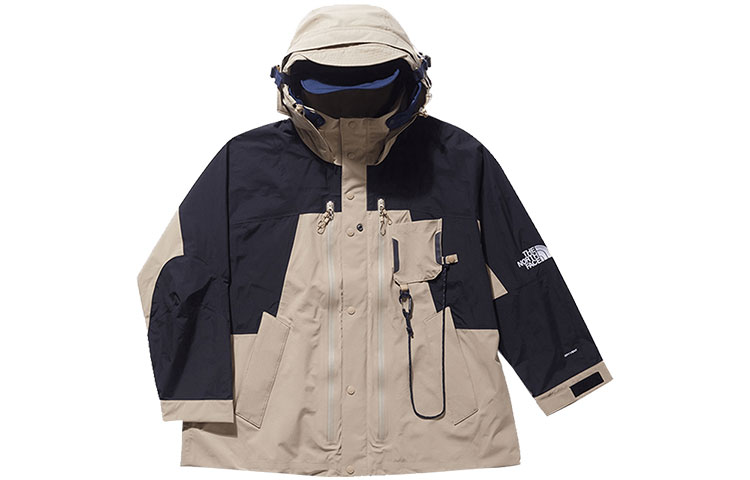TNF Urban Logo Embroidered Detachable Hood Waterproof Jacket - Khaki NF0A81LI-LK5