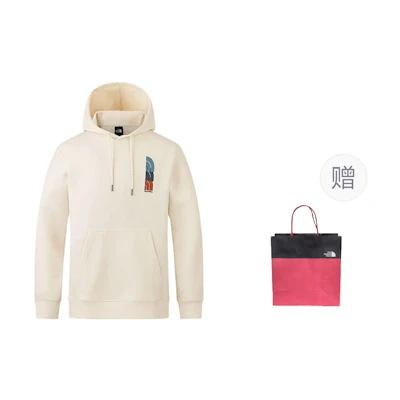 TNF Urban Outdoor Hoodie Sand Dune White Unisex Casual Logo Print NF0A8ATA-QLI