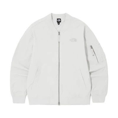 TNF V-Neck Loose-Fit Logo Long-Sleeve Jacket - Gray NJ3BQ08C