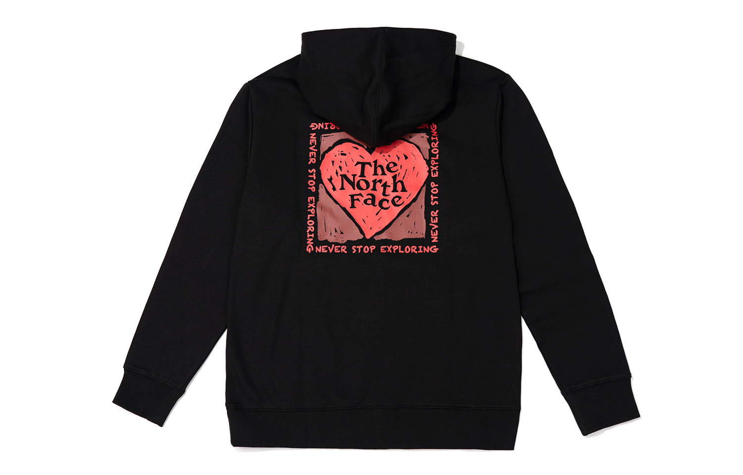 TNF Valentine's Day Heart Logo Hoodie Black-Unisex Casual Fit NF0A81MS-JK3