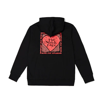 TNF Valentine's Day Heart Logo Hoodie Black-Unisex Casual Fit NF0A81MS-JK3