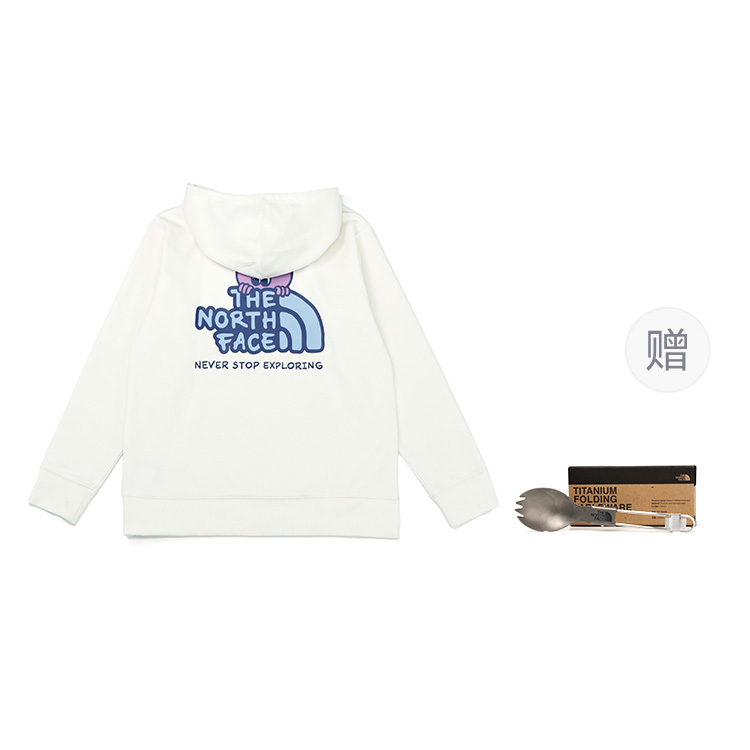 TNF Valentine's Heart Logo Pullover Hoodie White Unisex Casual Fit NF0A88FW-QLI 圖 7